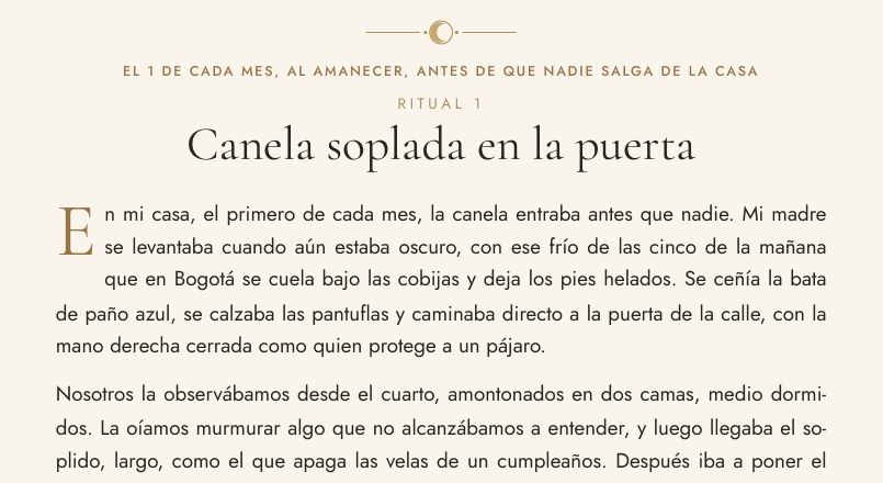 Así se ve este ritual dentro del libro